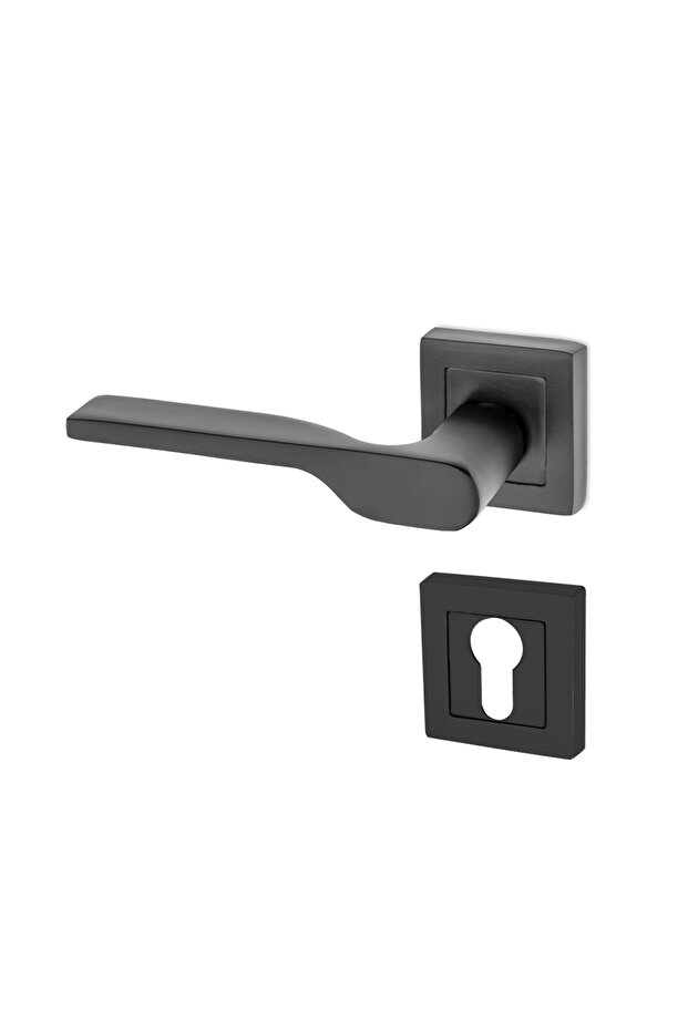 Door Handle Max Turquoise Matte Black Square Rosette Yale Left