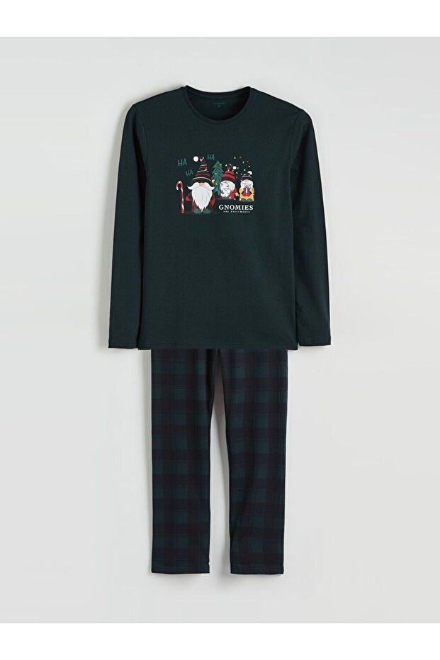 Yılbaşı Temalı Erkek Pijama Takımı - 5