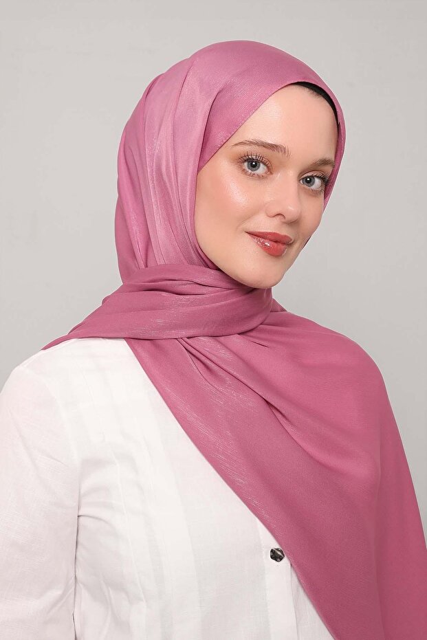 Pembe Simli Elmas Şal - 1