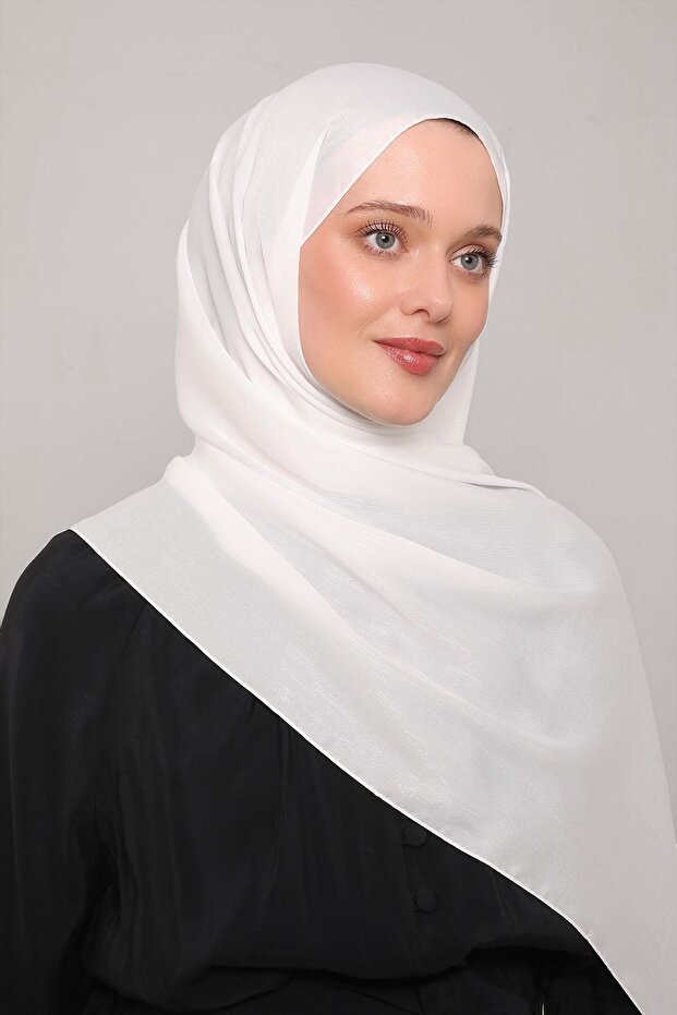 Beyaz Simli Elmas Şal - 2