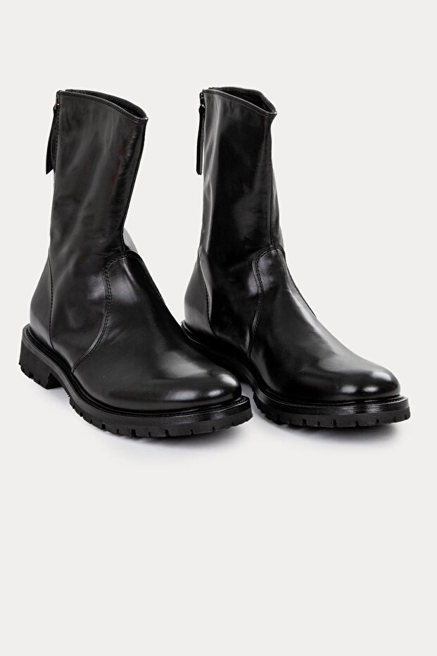 Vibram Taban Fermuarlı Deri Bot - 2