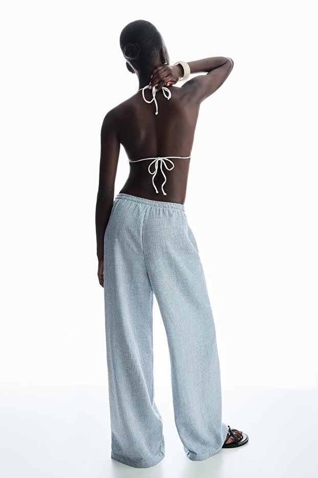 Çizgili rustik pantolon - 3