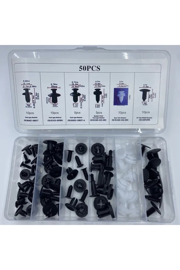 50 Pcs Box New 100pcs Car Fastener Clip Screw Repair Fender Push Retainer Pin Rivet Bumper for Door