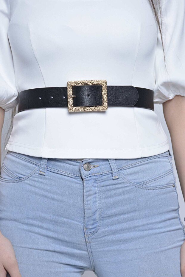 Solid Square-Pattern Belt - 1