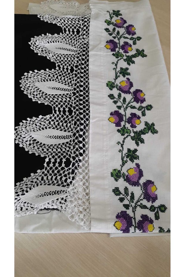 1 Piece of Skirt /100 X 200 Cotton Thread Knitted Calico Work Skirt/Vintage