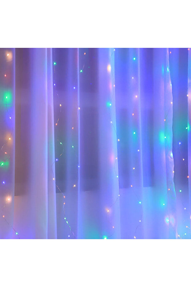 300LEDs Twinkle Star Window Curtain String Light Multicolour - 3