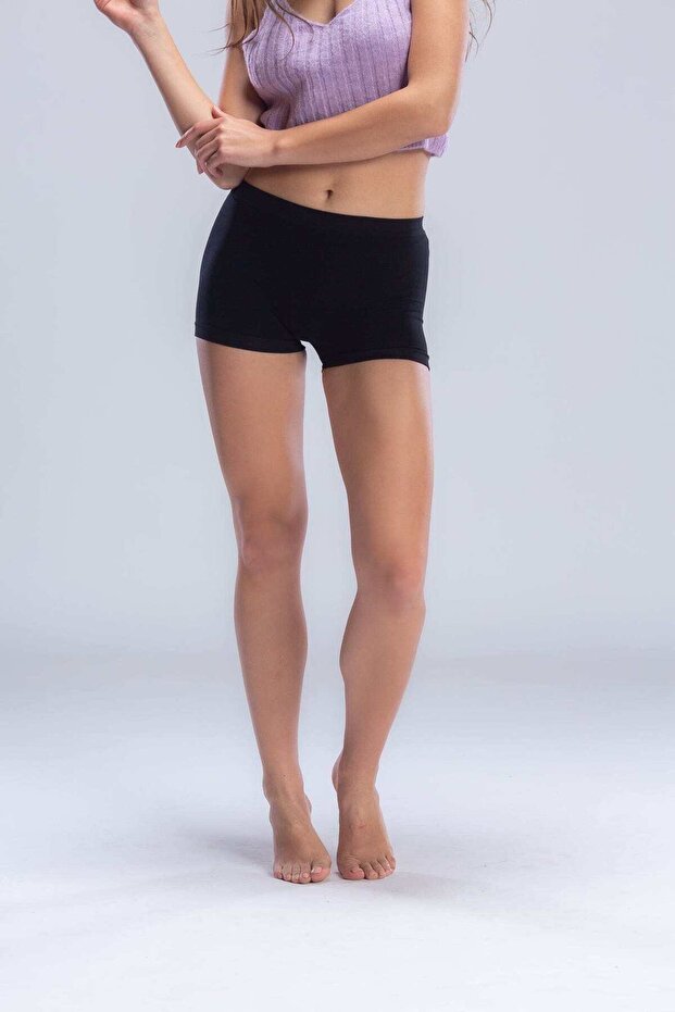 شورت قصير من الألياف الدقيقة الصلبة - 1