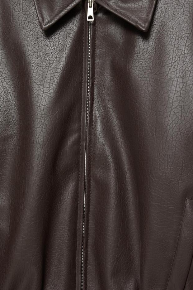 Hacimli suni deri ceket - 8