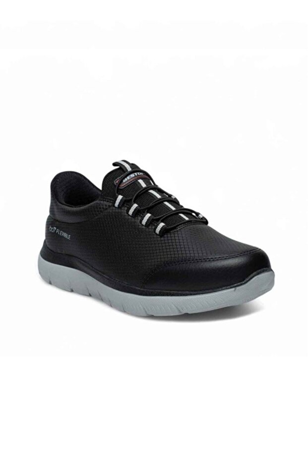 2012-26 Print Leather Anatomical Slip on Men's Sneaker Black-Ice