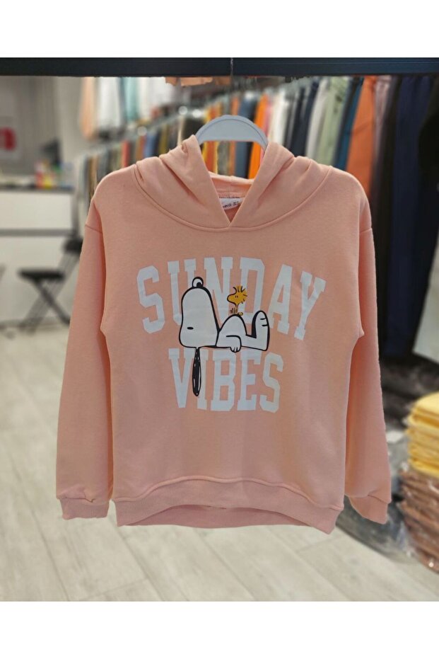 Girl's Front Printed Hooded Sweat