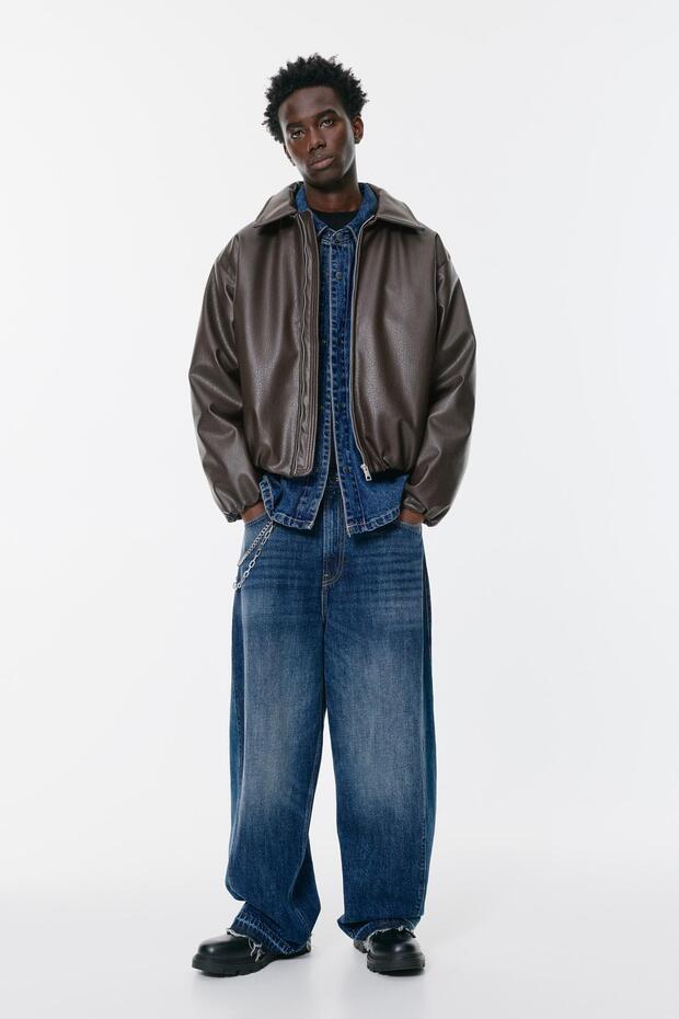 Hacimli suni deri ceket - 3