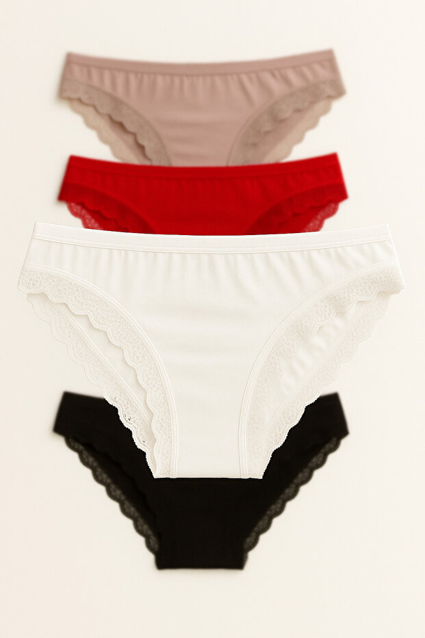 4 Lü Dantelli Bikini Kilot - 2
