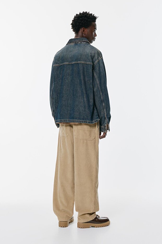 Kordonlu baggy kadife jogger pantolon - 5