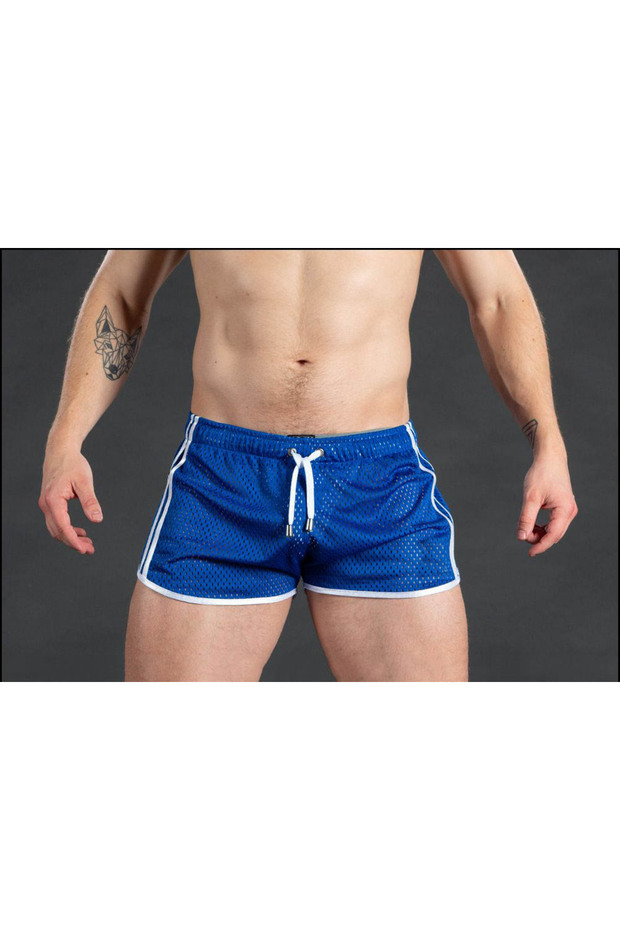 L blue GITF New Gym Mens Sport Running Shorts Quick Dry grid Workout Short Pants GYM Wear Men Soccer