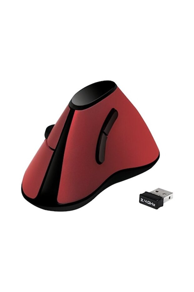Mouse optic vertical, USB, roșu - 1