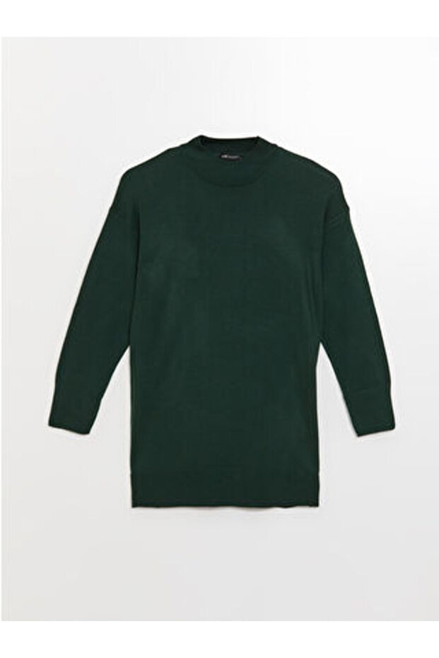 LCW ModestMavi Kadın Yarım Balıkçı Yaka Düz Triko Tunik - 3