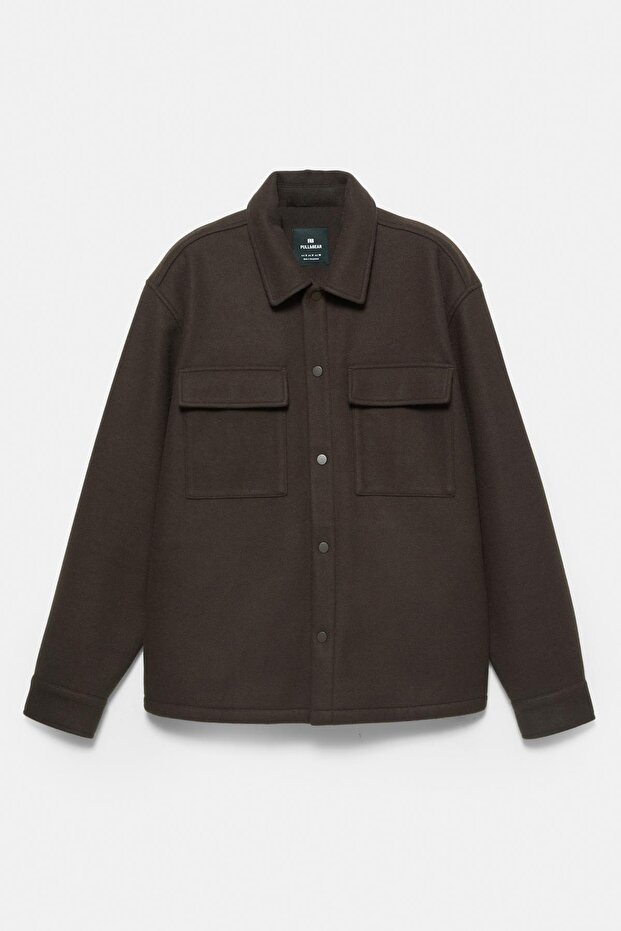 Cepli yünlü ince ceket - 7