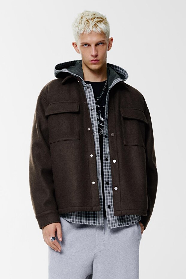 Cepli yünlü ince ceket - 3