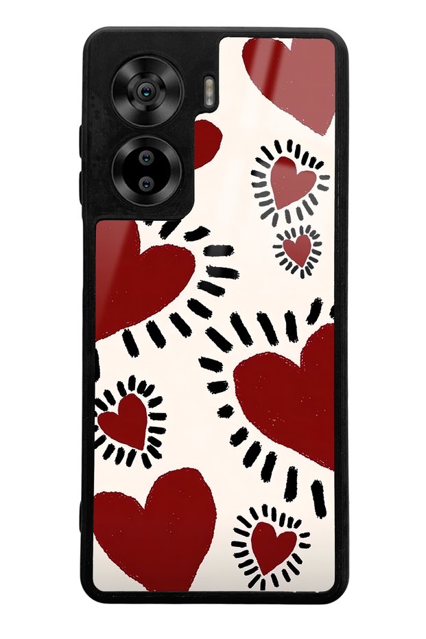 Casper Via X40 Compatible Brush Heart Design Glossy Phone Case
