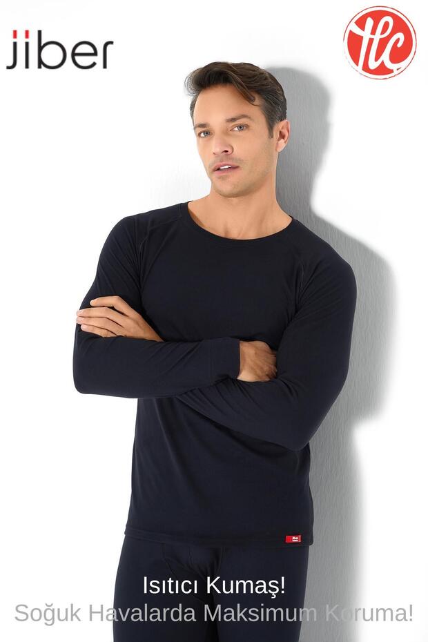 173 Men's Round Neck Long Sleeve Heated Thermal Underwear Top