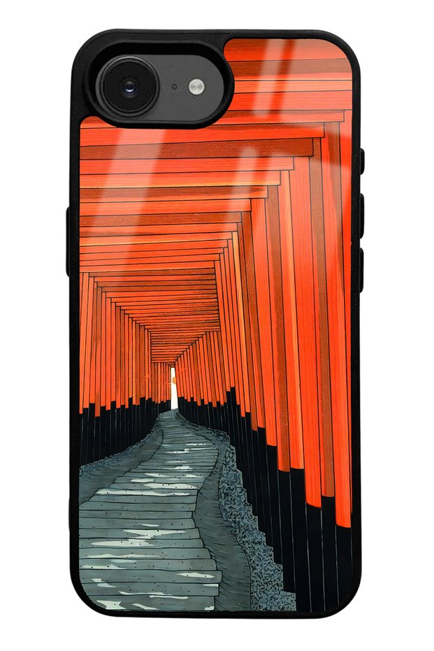 Glossy Phone Case with Pastel Windows Design Compatible with iPhone 16E
