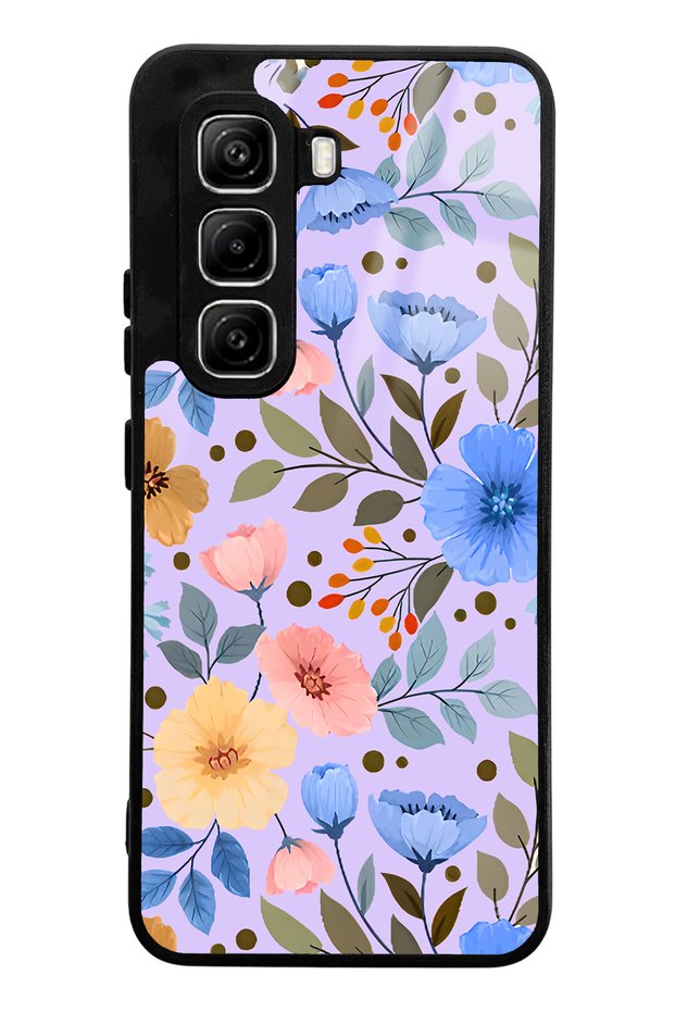Infinix Hot 50 Pro Glossy Phone Case with Flowers Garden Design
