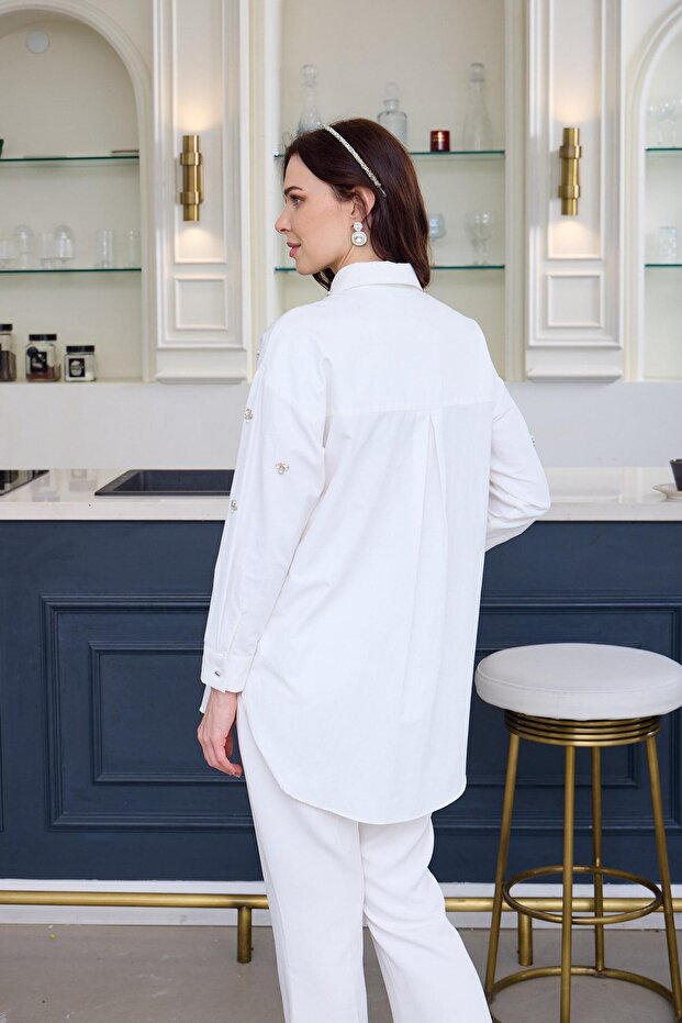 YENİ MOODBASİC KADIN DAĞINIK TAŞLI GÖMLEK MA11.03 - 8