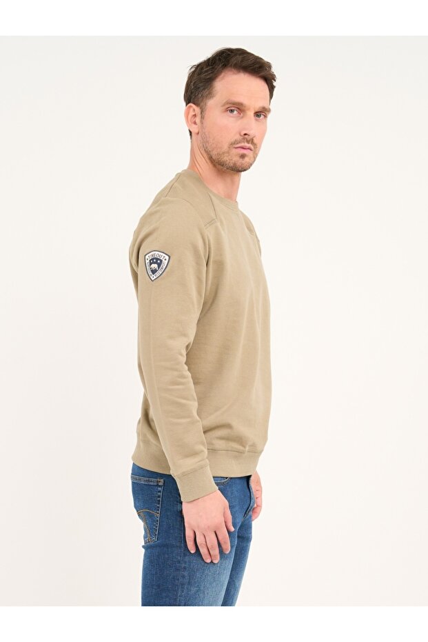 Men's solid-colored sweatshirt with logo details - 3