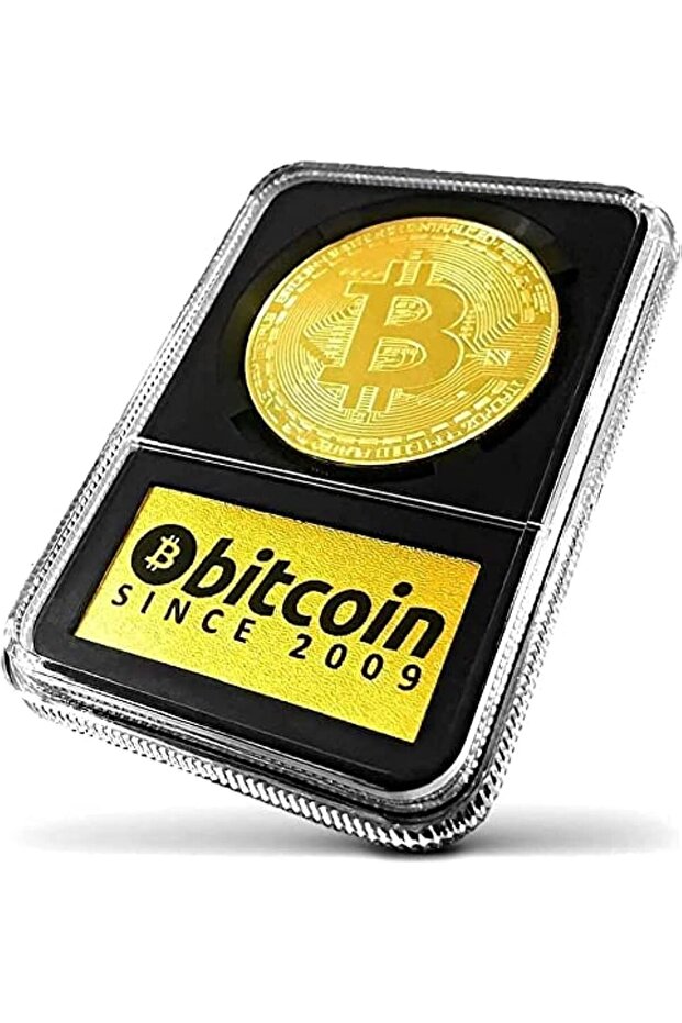 CharmUO Bitcoin Coin in Collector's Edition Case - Limited Edition Gold-Plated Coin with Display Cas