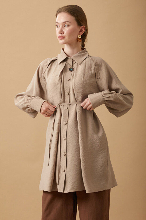 Belda Modal Gömlek Bej - 2