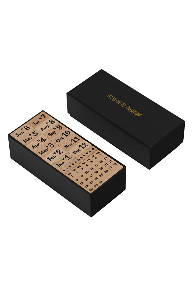 A Yoofun 20 Pc/set Permanent Calendar Wooden Rubber Stamps Scrapbooking Decoration Bullet Journaling