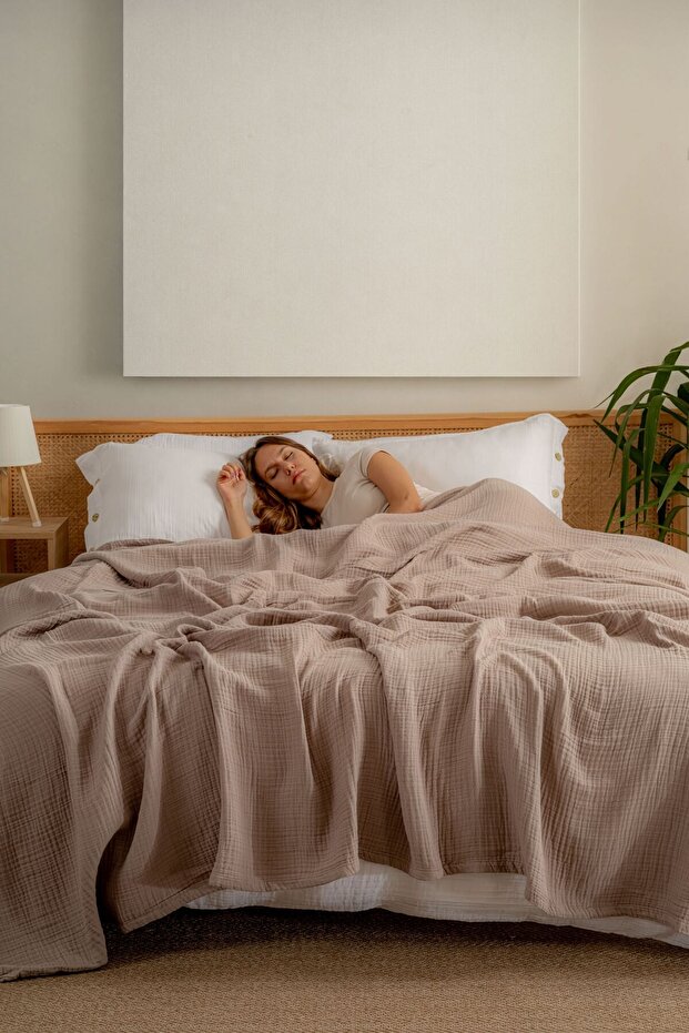 Muslin Bedspread Ultra Soft High Quality 4 Layers Muslin Pike (Double Size (240X320 cm)