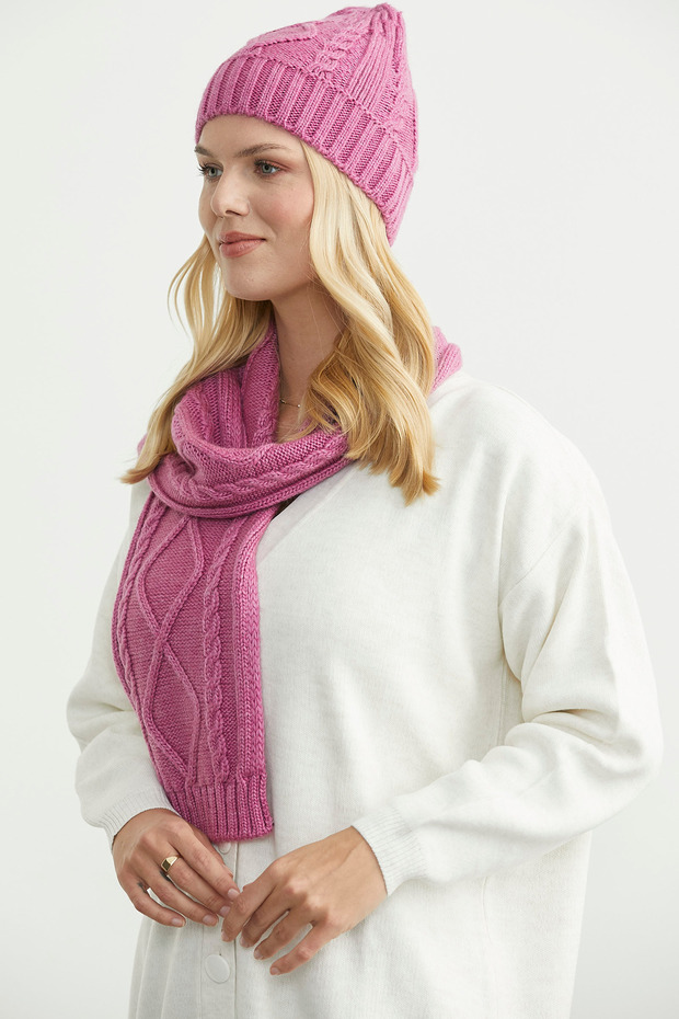 Örme Bere - Gül - 4