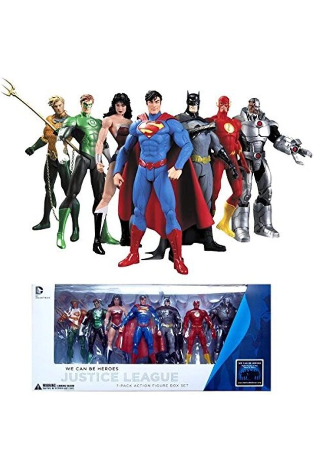 مجموعة مجسمات الحركة من Justice League، مكونة من 7 قطع -