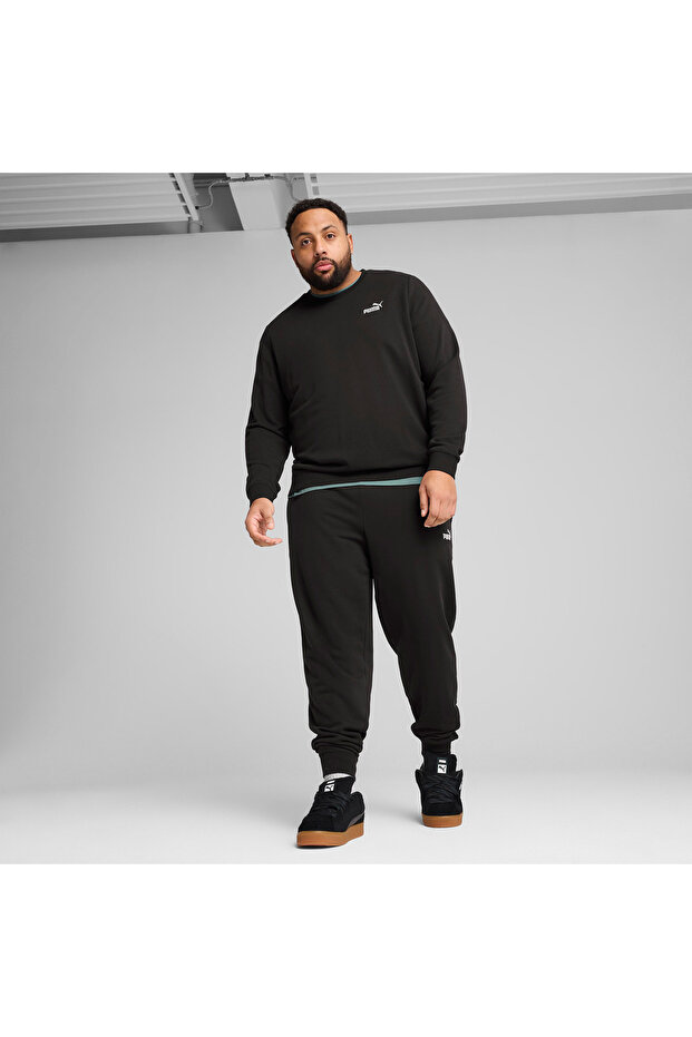Essential Small No. 1 Logo Crew Erkek Siyah Sweatshirt - 1