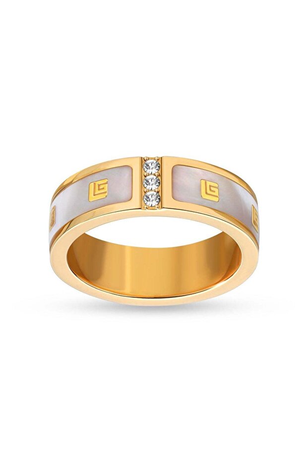 Grace White Mop and Gold Plated Finger Ring for Women