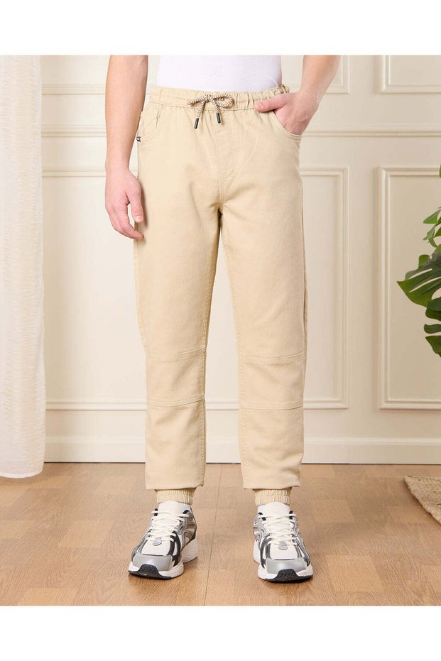Senior Boys Beige Pull On Joggers