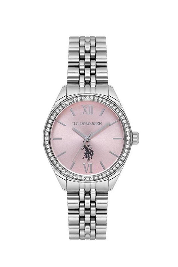 Stile Ladies' 30mm Watch with Pink Dial & Diamonds - USPA2085-02