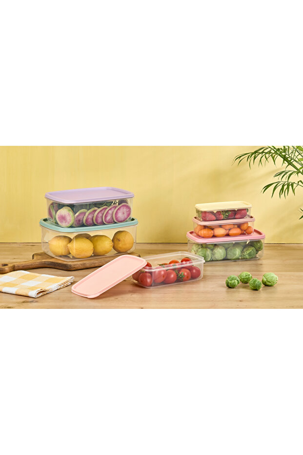 6 حاويات تخزين ملونة يمكن وضعها داخل بعضها - 7