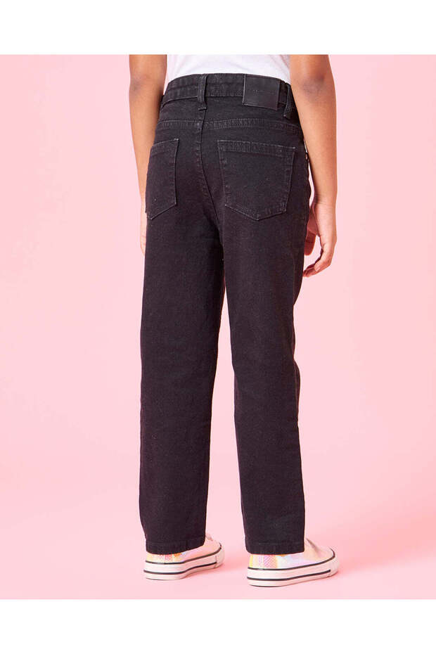 بنطلون جينز أساسي للبنات بخمسة جيوب - 3