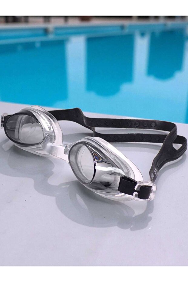 Uv Protection Professional Silicone Strap Pool Sea Swimming Goggles (with Earplugs)