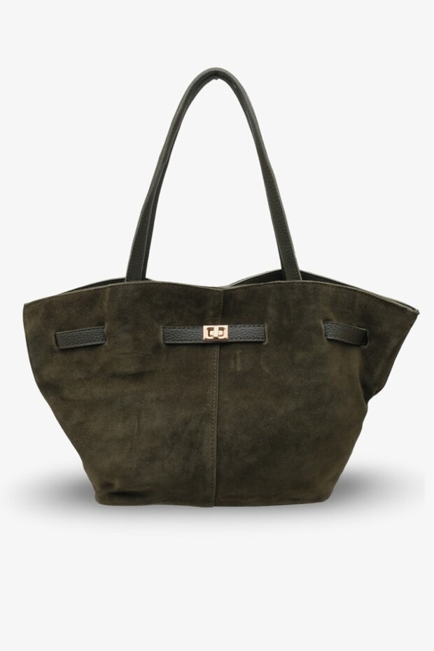 Mira women's daily bag green suede