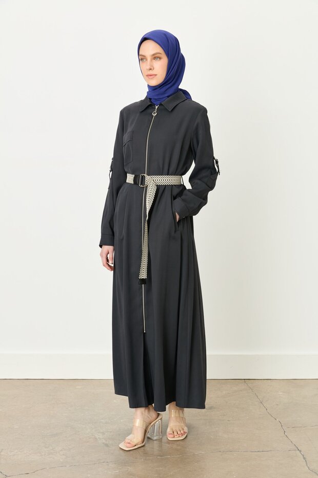 Rahat Kalıp Modal Elbise Siyah - 2