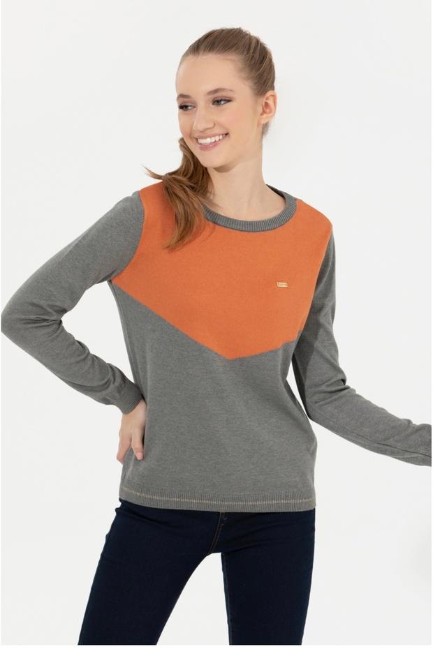 Women's Gray Melange Sweater