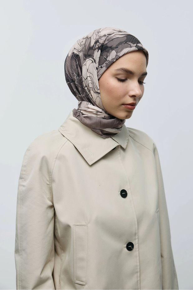 Ebruli Desen Bambu Eşarp - 4