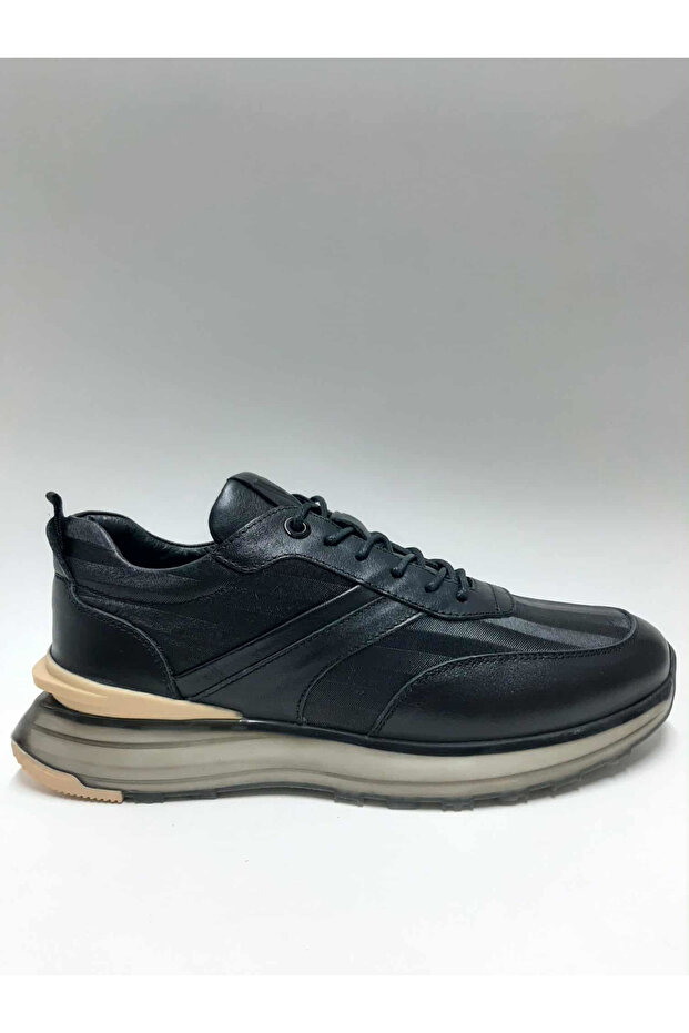 Genuine Leather Lace-Up Black Color Men's Shoes