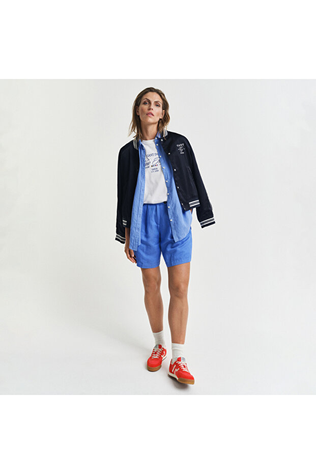 Kadın Mavi Relaxed Fit Şort - 4