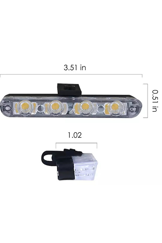 Set of 4 strobes with 4 yellow LEDs and remote control - 4