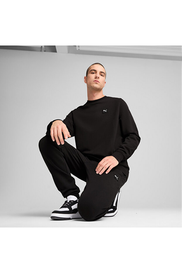 Ess Elevated Crew Erkek Siyah Günlük Stil Sweatshirt 68472701 - 3