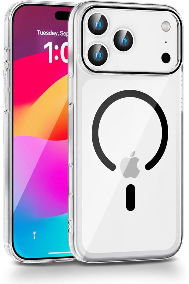 Compatible Clear Case for iPhone 17 Pro Max - Transparent Slim Fit Shock-Absorbing Magnetic Wireless